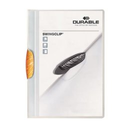 DURABLE Gyorsfűző, klipes, A4, DURABLE "Swingclip(R) 30", narancs