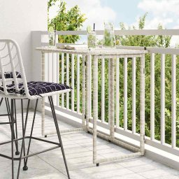 vidaXL világosszürke polyrattan összecsukható kerti asztal 90x51x75 cm
