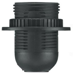 E27 csillár foglalat fekete, műanyag (F 27-303 M) delux DEL077