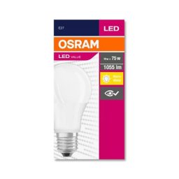 OSRAM LED izzó, E27, gömb, A60, 10W, 1055lm, 2700K (MF), OSRAM "Value"