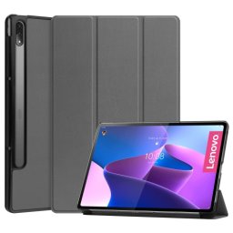 LEATHER Flip tok Lenovo Tab P12 Pro -hoz szürke