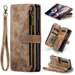 WALLET Védőhuzat pénztárcával 2 az 1-ben Samsung Galaxy Z Fold4 5G barna