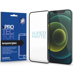 Apple iPhone 16 Pro Max / 17 Pro Max, Kijelzővédő fólia, ütésálló fólia (az íves részre is!), Tempered Glass (edzett üveg), matt, Xprotector Full 3D SuperMatte, fekete