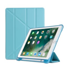 LEATHER Flip tok Apple iPad 9.7 (2018/2017) / iPad Air (1/2) világoskék