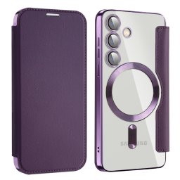 PREMIUM MAGSAFE Flip tok Samsung Galaxy S24 5G lila telefonhoz