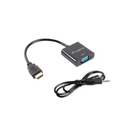 LANBERG HDMI (M) - VGA (F) adapter Minijack 3,5 mm-es (F) kábel 20cm