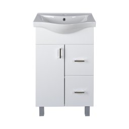 VivaStyle BIANKA 55 lábon álló fürdőszobabútor 2 fiókos Sanovit ALBATROS 10055 mosdókagyló 55x45 cm