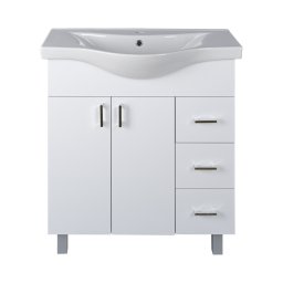 VivaStyle BIANKA 80 lábon álló fürdőszobabútor 3 fiókos Sanovit ALBATROS 10080 mosdóval 80 x 46 cm