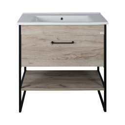 TMP IRON 85 álló fürdőszobabútor - Sanovit ATRIA 9085 porcelán mosdóval - 85 x 45,5cm
