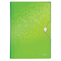 LEITZ Harmonikamappa, A4, PP, 6 rekeszes, LEITZ "Wow", zöld