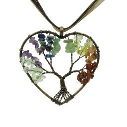 Csakra életfa szív medál