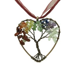 Csakra életfa szív medál