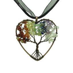 Csakra életfa szív medál