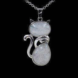 Hegyikristály ásvány köves cica macska medál ajándék nyaklánccal