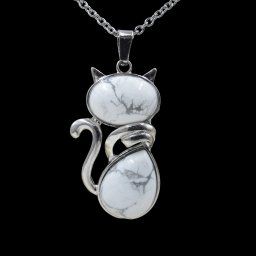 Howlit ásvány köves cica macska medál ajándék nyaklánccal