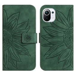 ART SUN FLOWER pénztárca tok pánttal Xiaomi Mi 11 Lite / Mi 11 Lite 5G zöld