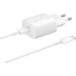 Samsung EP-TA800XWEGWW gyári hálózati fehér gyorstöltő 3A Type - C bemenettel 25W EP-DG977BWE Type-C - Type-C adatkábellel 1m