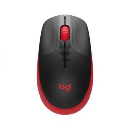 Egér, vezeték nélküli, optikai, USB, LOGITECH, \M190\, piros