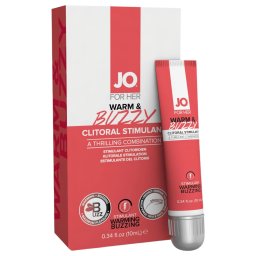 System JO - WARM & BUZZY - klitorisz stimuláló, csiklóizgató gél nőknek (10 ml)