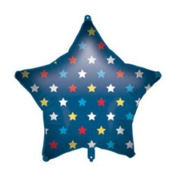 Csillag Blue Star fólia lufi 46 cm