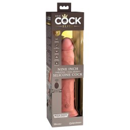 King Cock Elite 9 - tapadókorongos vibrátor 23 cm (testszínű)