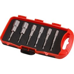 EXTOL PREMIUM behajt klt. hatlapfej csavarhoz 6db, 6-13mm (6-7-8-10-12-13mm), 65mm hossz, 1/4' hatszg befogs, mgneses, Cr.V