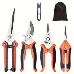 5 darabos Ergonomikus Kerti Szerszmkszlet Rozsdamentes Acl Metszollval, Magas Minsg Pengkkel s Troltskval