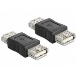 Delock USB adapter, USB A fekete női/női (csatlakozó)