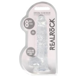 RealRock - átlátszó élethű dildó (átlátszó, 19 cm)