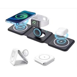 1stCOOL 3 az 1-ben vezeték nélküli hordozható QI töltő, MagSafe, USB-C, Fekete