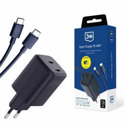 3mk Hyper Charger PD 45W USB kábel C-C Fekete