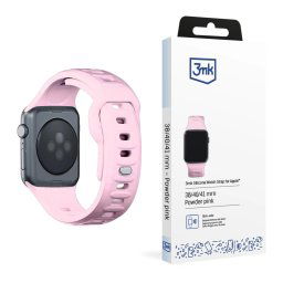 3mk Szilikon óraszíj Apple 38/40/41 mm-es órához Púder Rózsaszín