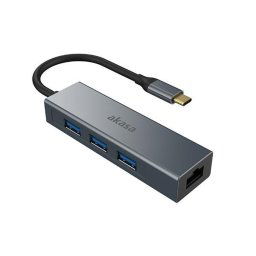 AKASA - USB Type-C 4 az 1-ben hub Ethernet csatlakozóval