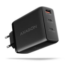 AXAGON ACU-DPQ100, GaN hálózati töltő 100W, 3x port (USB-A dual USB-C), PD3.0/PPS/QC4 /Apple, fekete színben