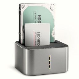 AXAGON ADSA?DC, USB-C 5 Gbps dokkolóállomás 2 db SATA 6G 2,5"/3,5" SSD/HDD számára, klónozási funkcióval