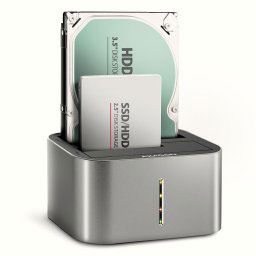 AXAGON ADSA-DC, USB-C 5Gbps - 2x SATA 6G 2.5"/3.5" SSD/HDD CLONE DUAL dokkoló állomás