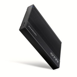 AXAGON EE25-GTR, USB-C 10Gbps - SATA 6G 2.5" RIBBED doboz, fekete