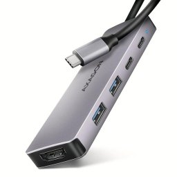 AXAGON HMC-5H60, USB 5Gbps hub, portok 2x USB-A, 1x USB-C, HDMI 4k/60, PD 100W, USB-C kábel 15cm