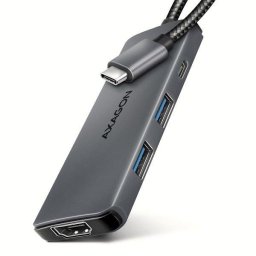 AXAGON HMC-5H8K, USB 5Gbps hub, 2x USB-A, USB-C, HDMI 8k/30Hz, PD 100W, USB-C kábel 15cm