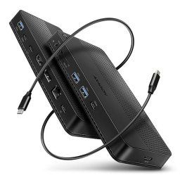 AXAGON HMC-U4, USB4 40Gbps dokkoló, 3x USB-A, 2x USB-C, HDMI & DP 8K/30Hz, RJ-45, SD/mSD, audio, PD 100W, USB-C kábel 80cm