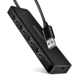 AXAGON HUE-C1A négyportos USB-A 5Gbps hub/USB-C csatlakozó külső tápellátáshoz/kábel 19 cm