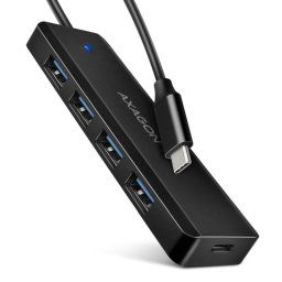 AXAGON HUE-C1C négyportos USB-C 5Gbps hub/USB-C csatlakozó külső tápellátáshoz/kábel 19 cm