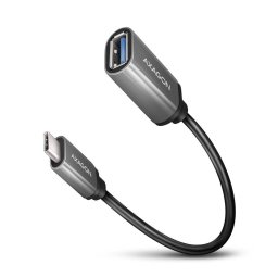 AXAGON RUCM-AFAC, USB-C (M) USB-A (F) kábel adapter, 20cm, USB 3.2 Gen 1, 3A, ALU