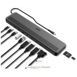 Acer 13in1 Type C Minidock: 3x USB3.0 (5Gbps adatátvitel), 1x USB-C (5Gbps adatátvitel), 1x USB-C Power Delivery (akár 100W)