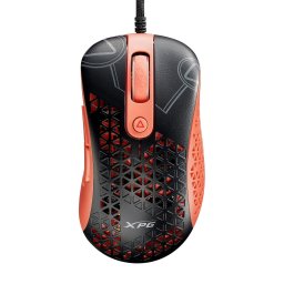 Adata XPG Slingshot Mera Edition/Fekete/Optikai/Optikai/Jobbkezes/12,000 DPI/Vezeték nélküli USB/Fekete-narancs színű