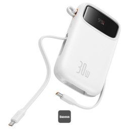 Baseus power bank Qpow 10000mAh 30W fehér USB-C kábellel