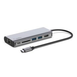 Belkin USB-C 6in1 Hub - 4K HDMI, USB-C PD 3.0, 2x USB-A 3.0, RJ45, SD kártyaolvasó