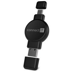 CONNECT IT WatchTravelCharge Qi vezeték nélküli töltő (Apple,Samsung) USB-A/USB-C, FEKETE