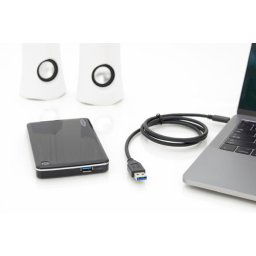 Digitus USB Type-C csatlakozókábel, Type-C - A M/M, 1,0 m, minden funkció, Gen2, 3A, 10 GB, 3.1 verzió, CE, bl
