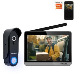 EVOLVEO DoorPhone W7, otthoni vezeték nélküli videotelefon-készlet WiFi fekete ezüst monitorral